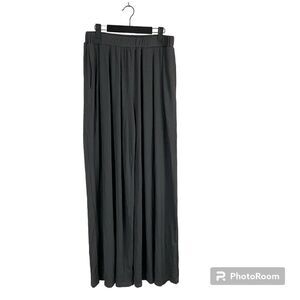 New Cider Women Gray Size XL Wide Leg Pants Elastic Waist Flouncy Comfort E